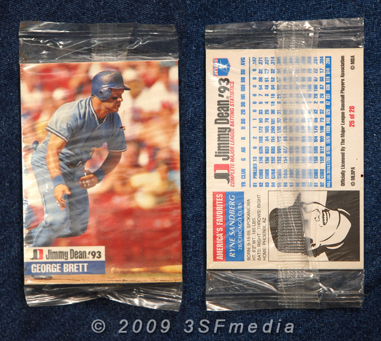 1993 Jimmy Dean Baseball Cards - George Brett, Ryne Sandberg + ? 1993 Jimmy Dean Baseball Cards - George Brett, Ryne Sandberg + ?