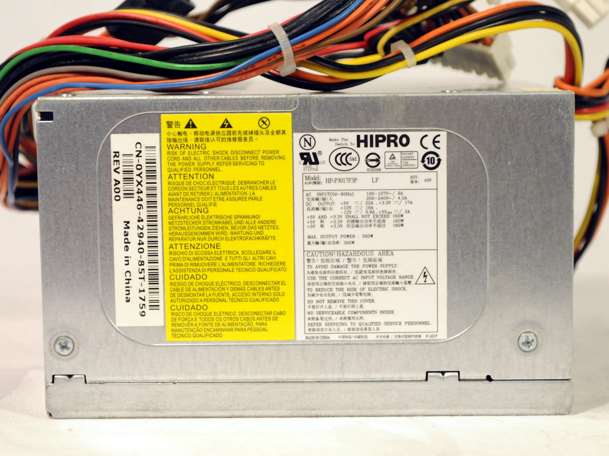 Hipro HP-P3017F3P 0YX446 300W Power Supply - Image 2